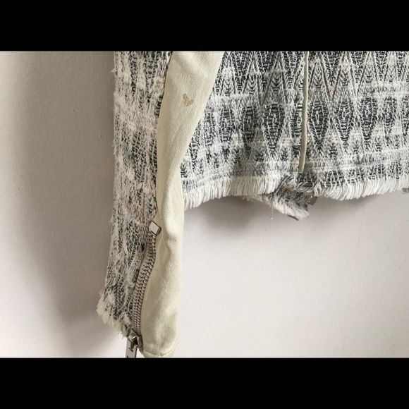 IRO - slight metallic KNIT w/ leather moto jacket - Picture 6 of 7